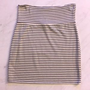 Black and white striped skirt